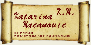 Katarina Macanović vizit kartica